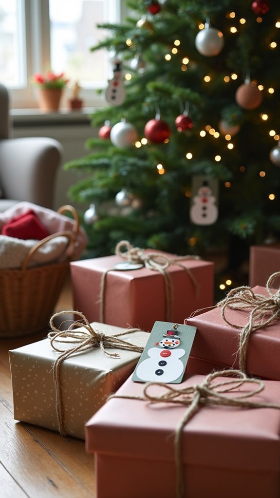 whimsical snowman gift tags