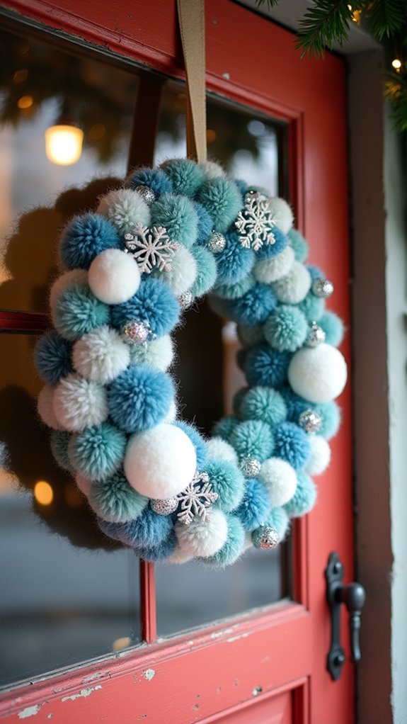 whimsical snowy wreath decor