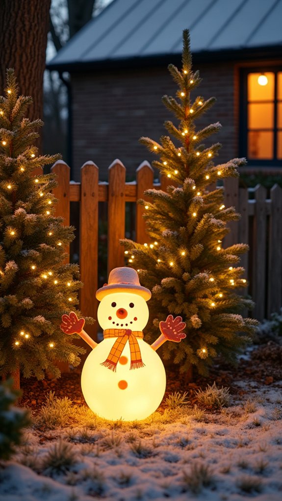 whimsical twinkling snowman lights