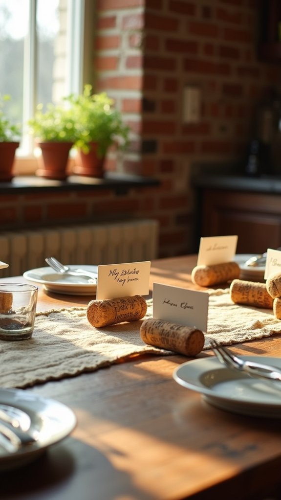 wine cork place cards