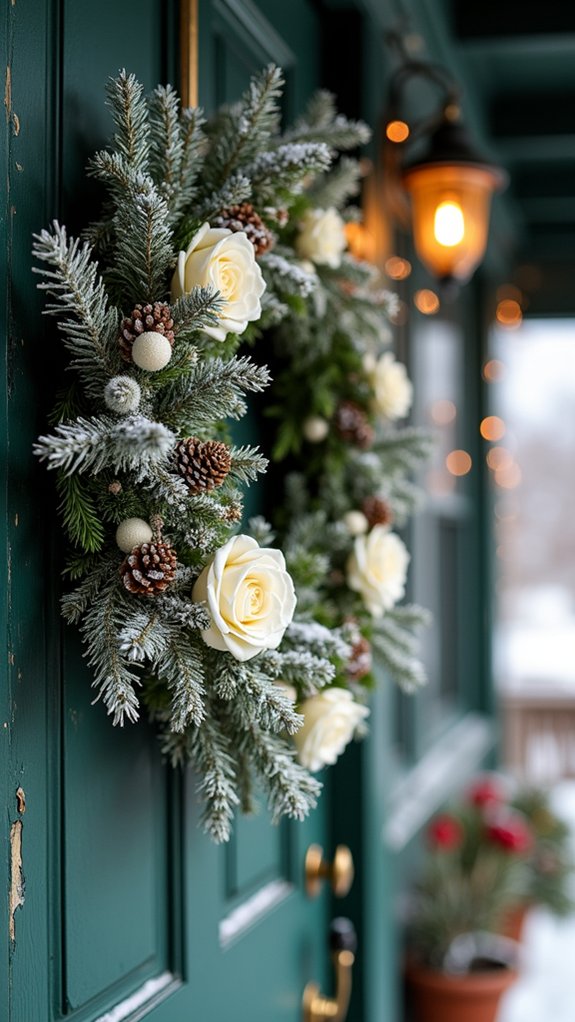 winter floral wreath elegance