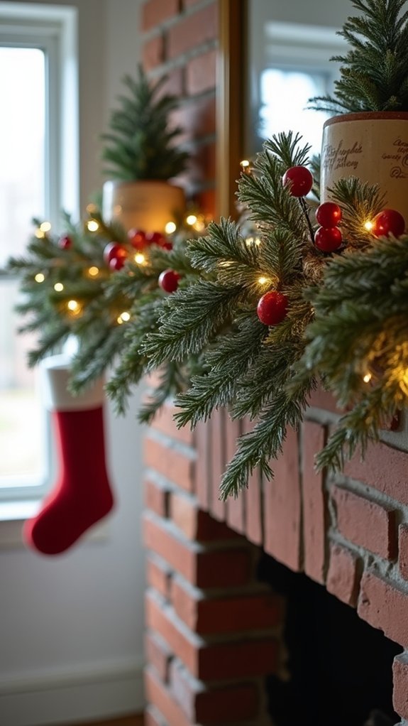 winter magic mantle decor