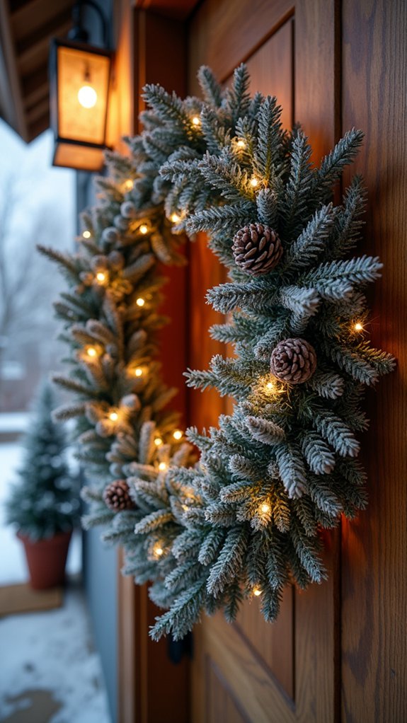 winter wreath with embellishments