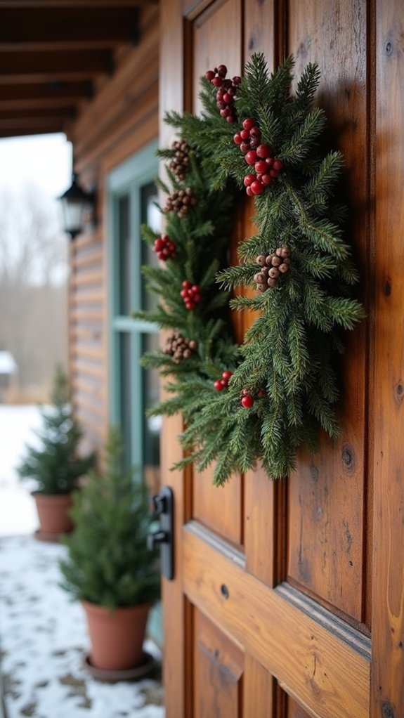 wooden wreath with natural elements