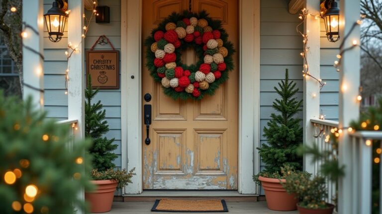 yarn wreaths for christmas