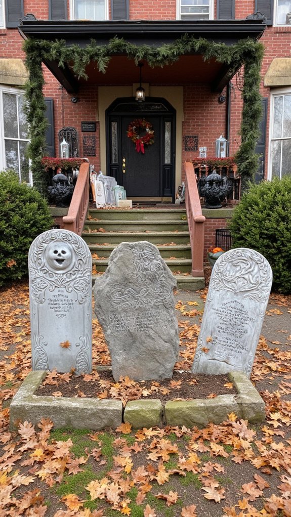 artistic halloween tombstone displays