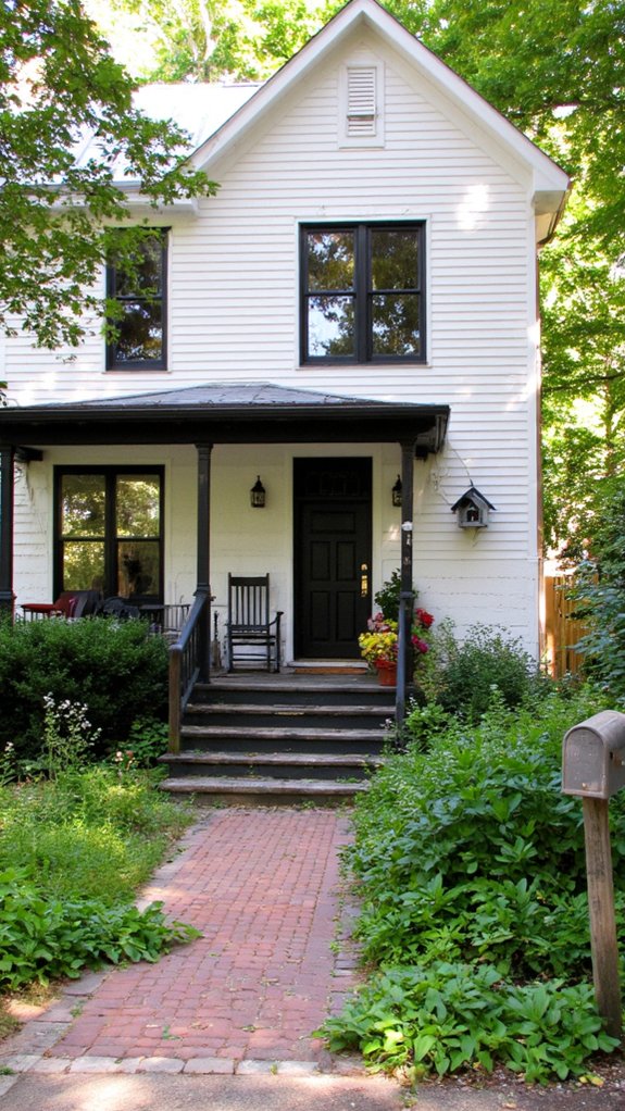 bold black window accents