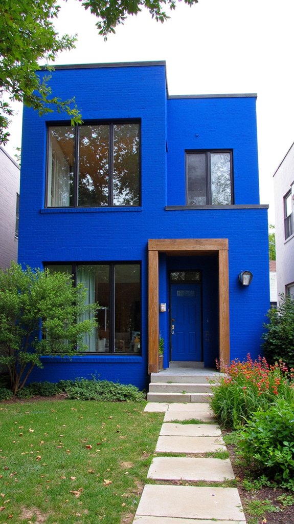 bold cobalt enhances exteriors