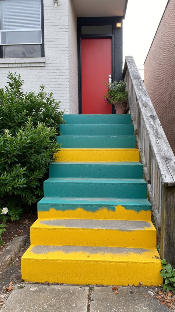 bold color blocked stairs design