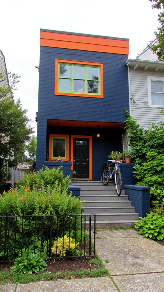 bold colorful flat roofs