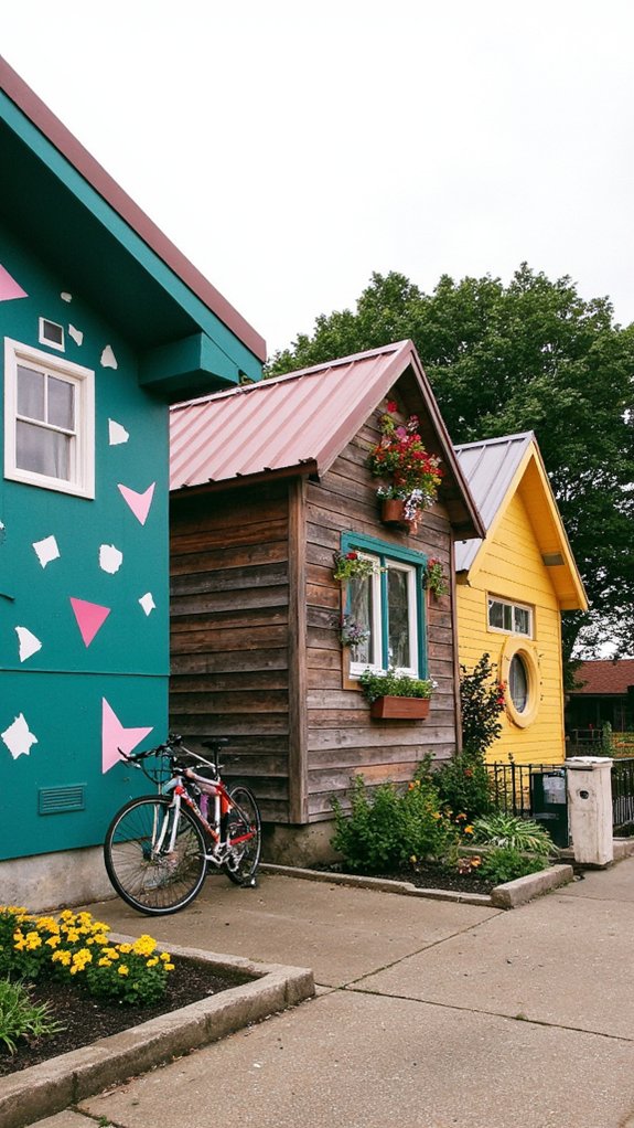 bold colorful tiny facades