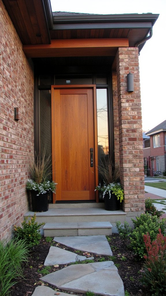 bold colors enhance entryway
