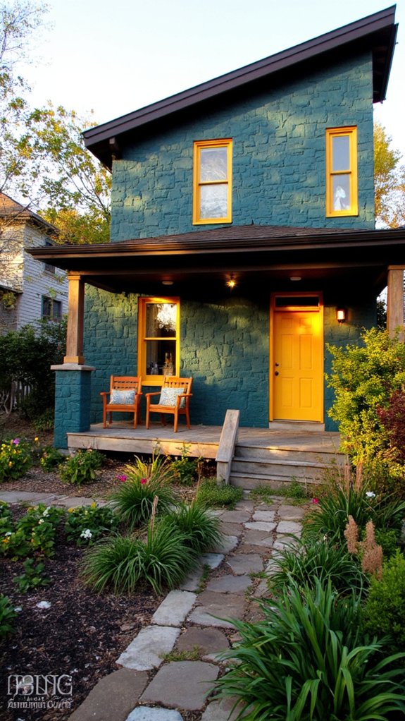 bold hues enhance facades