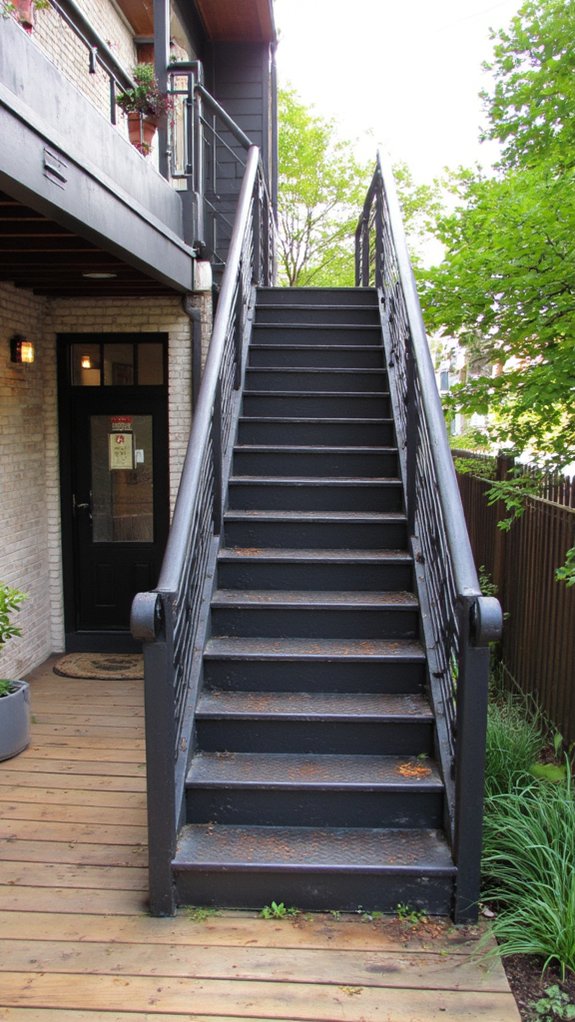 bold industrial metal staircase