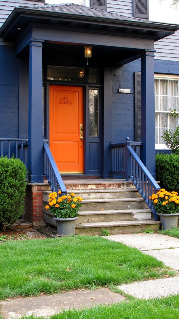 bold navy orange contrast
