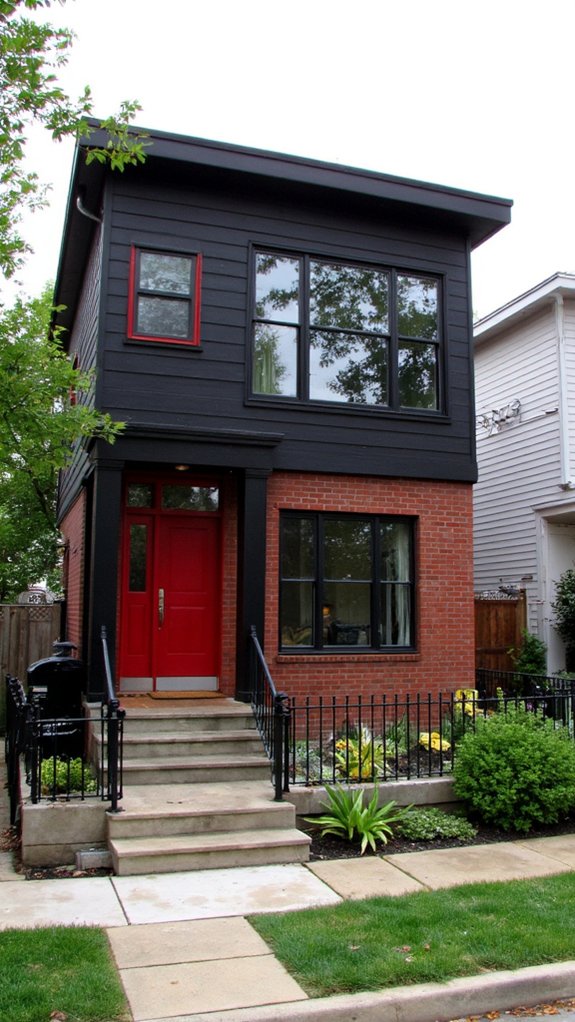 bold red charcoal black