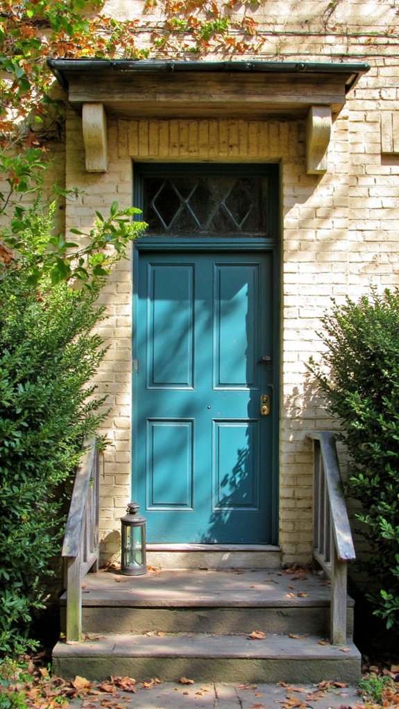 bold teal front door