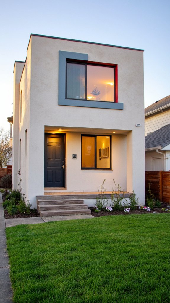 bold trim enhances stucco