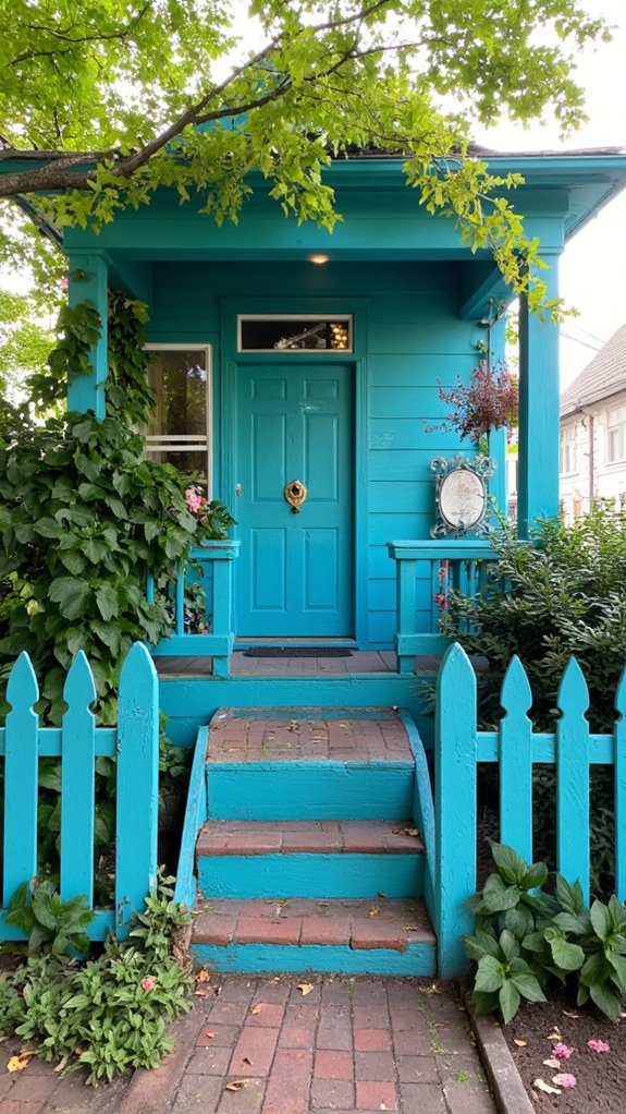 bold turquoise cottage transformation