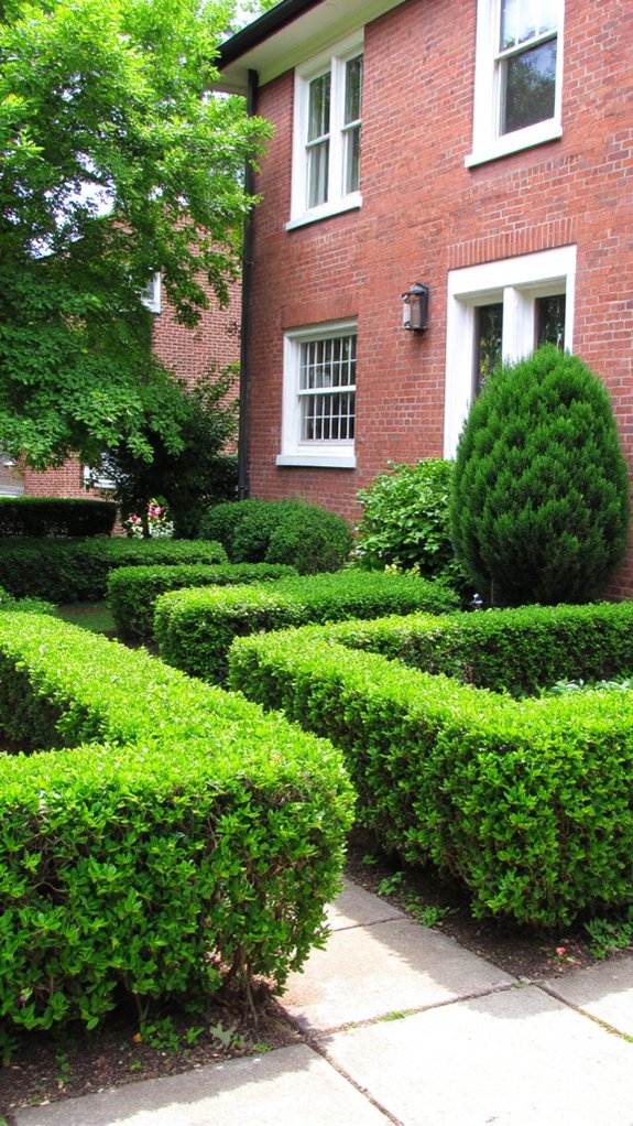 boxwood hedges enhance structure
