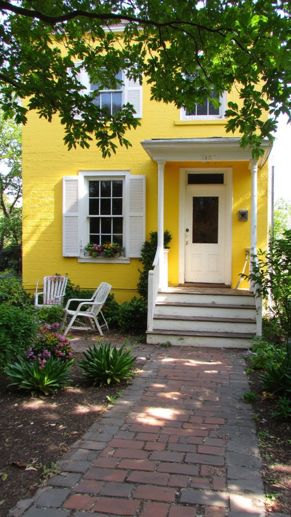 bright cheerful home exterior