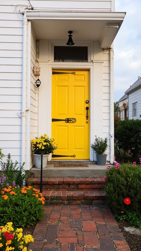 bright inviting yellow entrance