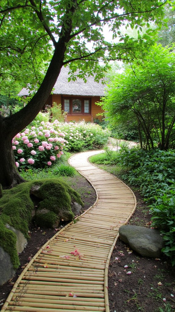 calming bamboo garden pathway