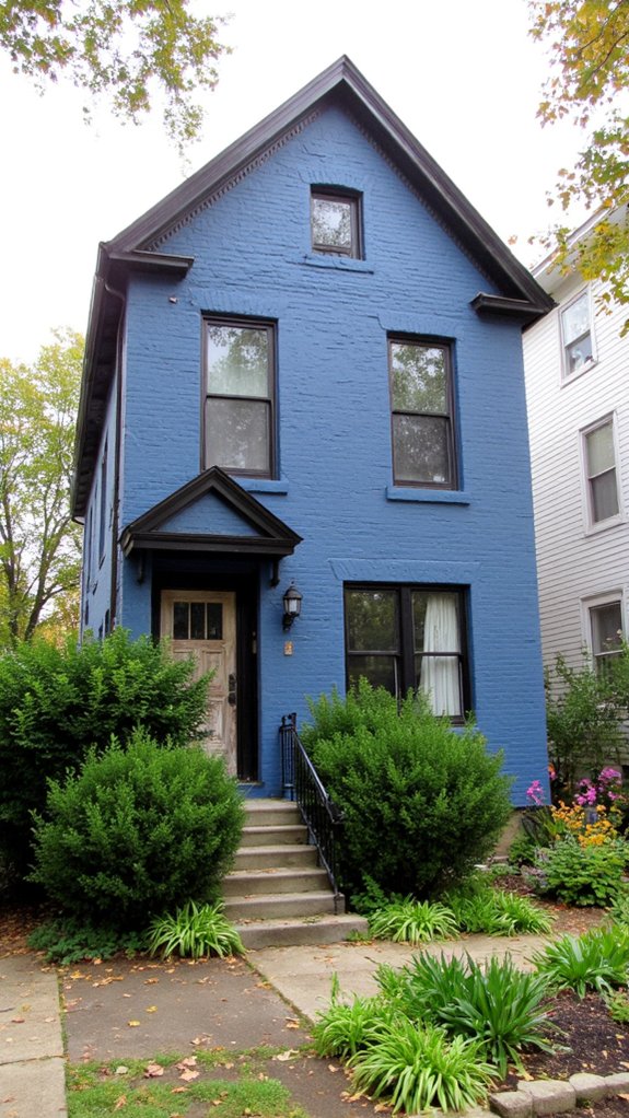charming blue colonial contrast