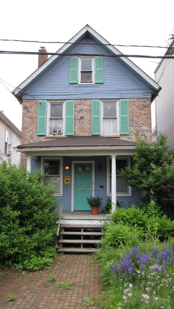 charming blue gray colonial homes
