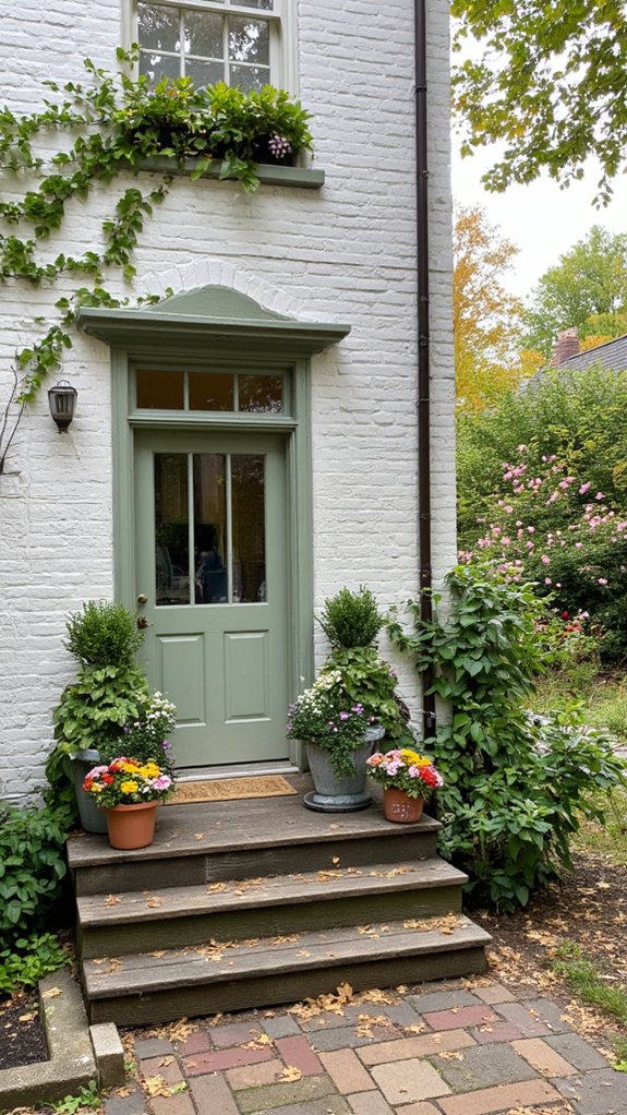 charming brick with greenery