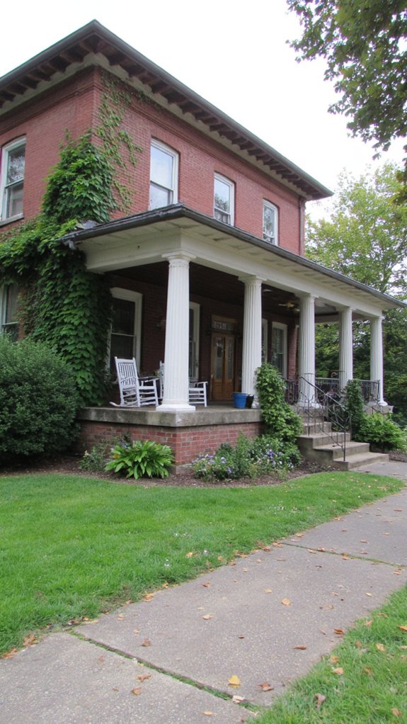 charming brown colonial porch
