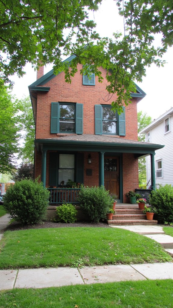 charming colonial forest green shutters