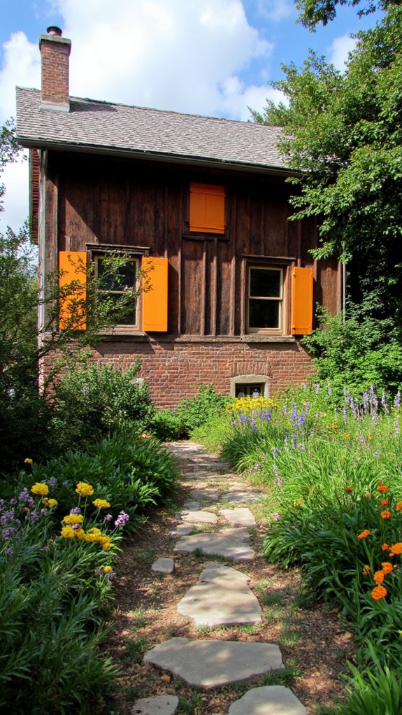 charming cottage with colorful shutters