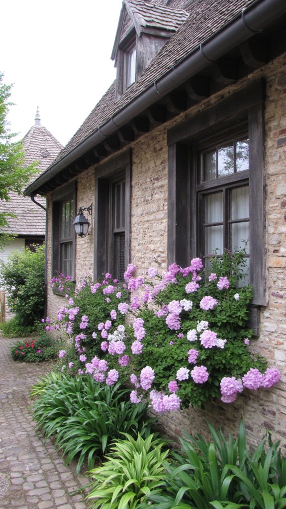 charming cottages with blossoms