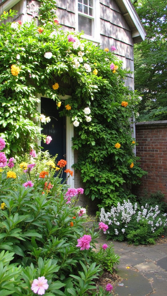 charming flowering hedge fences