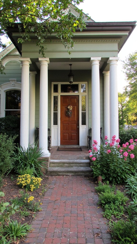 charming green colonial home