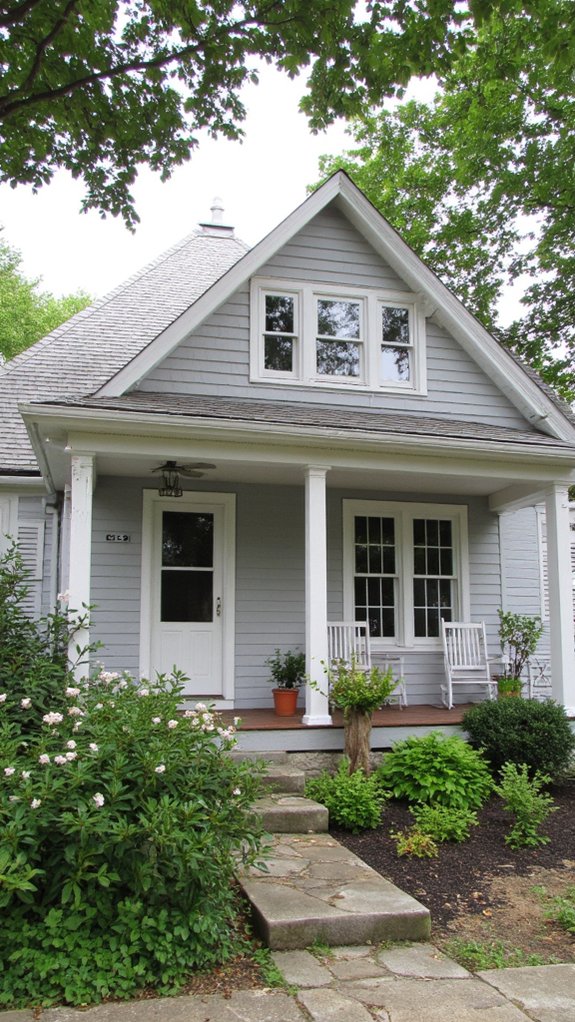 charming grey cottage porches