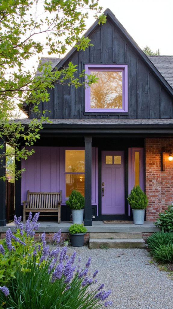 charming lavender and charcoal combination