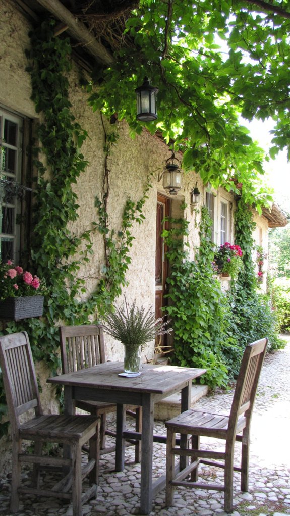 charming rustic outdoor seating