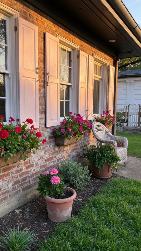 charming shutters enhance cottage