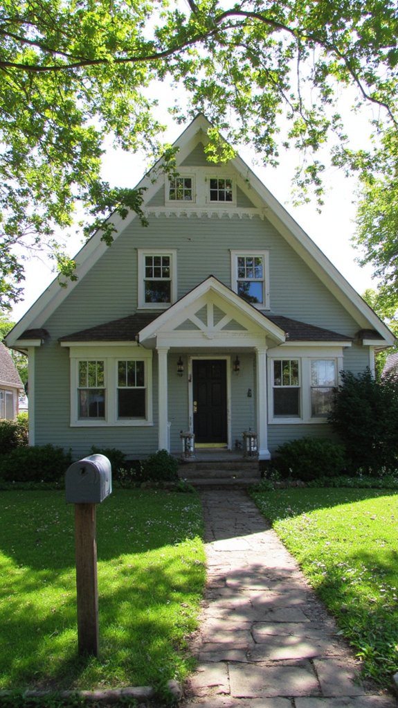 charming symmetrical gable roofs