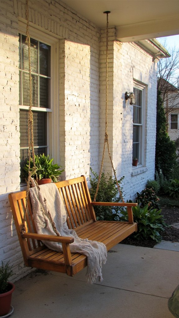 charming white brick swing
