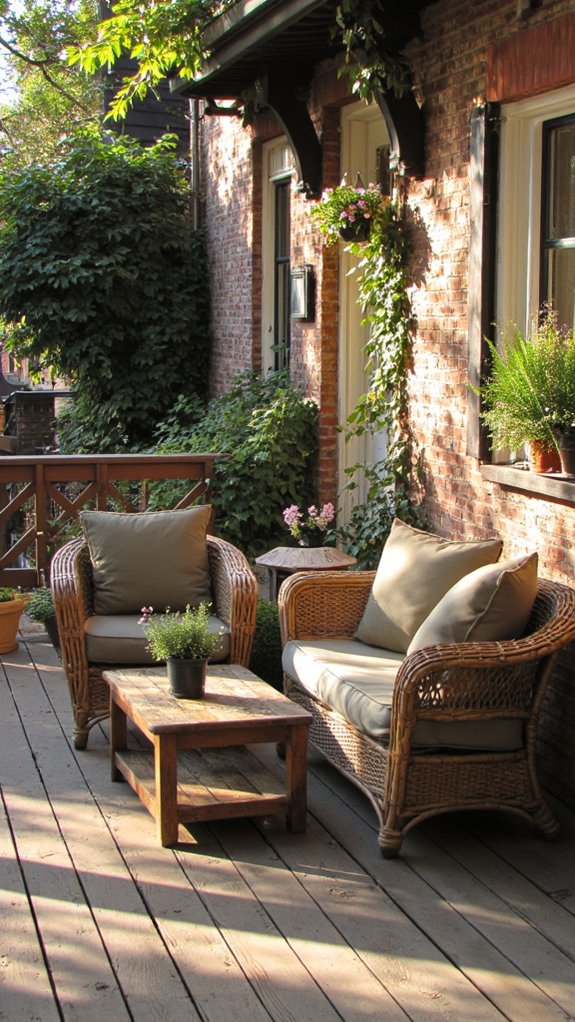 charming wicker patio retreat