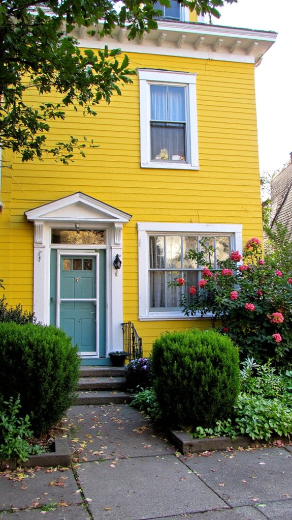 cheerful bright yellow exterior