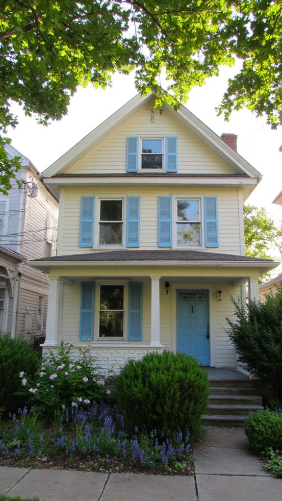 cheerful buttercream and blue