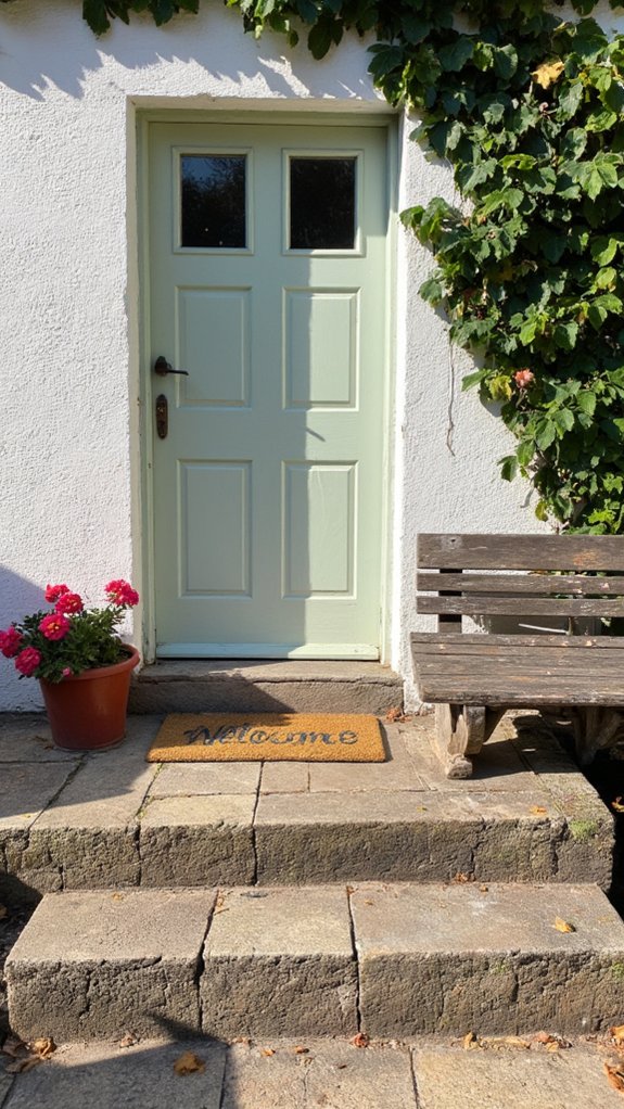 cheerful doormat enhances charm