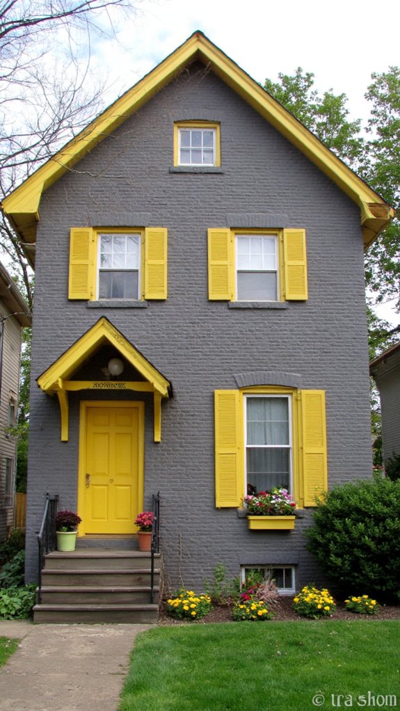 cheerful gray and yellow