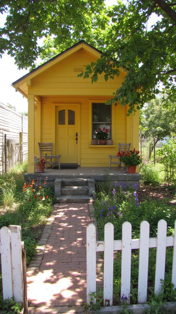 cheerful inviting cottage exterior