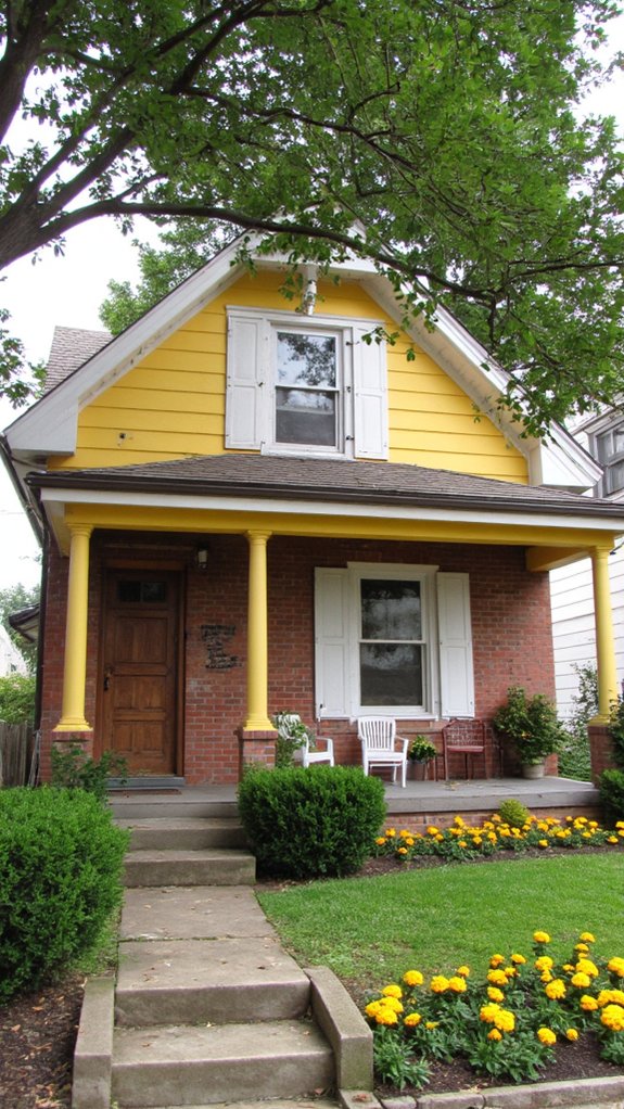 cheerful vintage yellow exterior