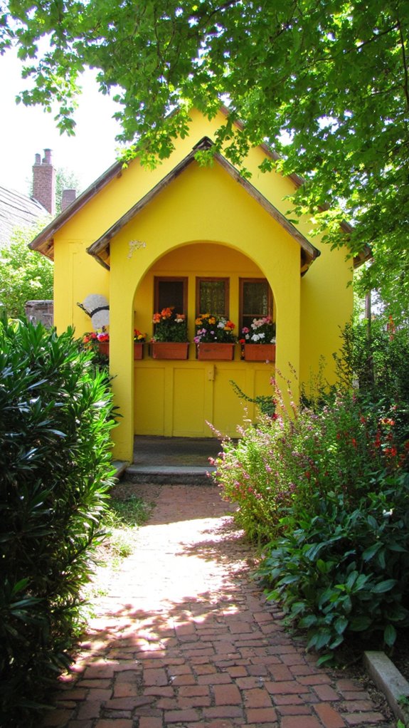 cheerful yellow cottage door